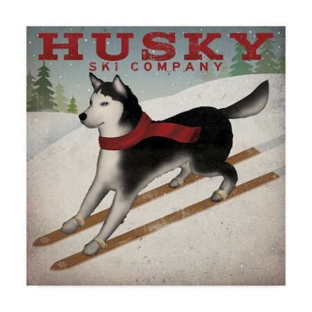 TRADEMARK FINE ART Ryan Fowler 'Husky Ski Co' Canvas Art, 14x14 WAP06262-C1414GG